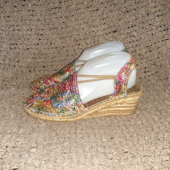 TONI PONS-Espadrille Sandals-Colorful Multicolor-Metallic-Sz 39/8.5-Excellent - Picture 2 of 8